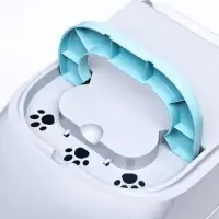 Туалет-домик для кошек закрытый с дверцей 43&times;32&times;33 см, бирюзово-серый