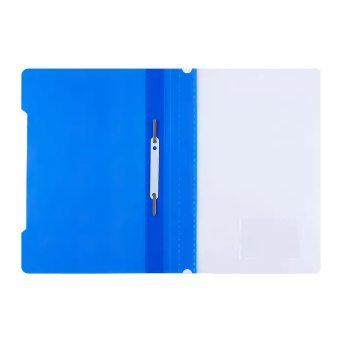 Папка-скоросшиватель Calligrata, А4, 180 мкм, карман для визитки, прозрачный верх, синяя