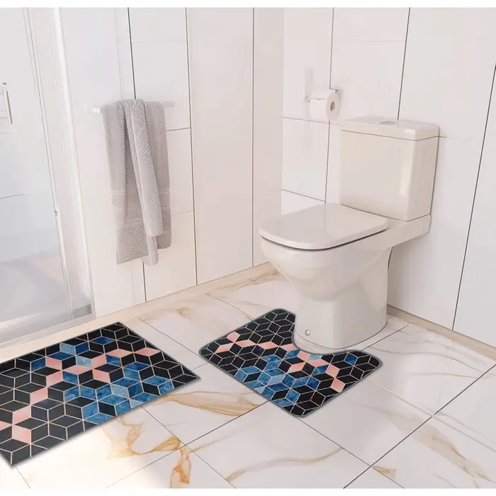 Набор ковриков для ванной и туалета Доляна &laquo;Бурлеск&raquo;, 2 шт., 50&times;80 см, 40&times;50 см
