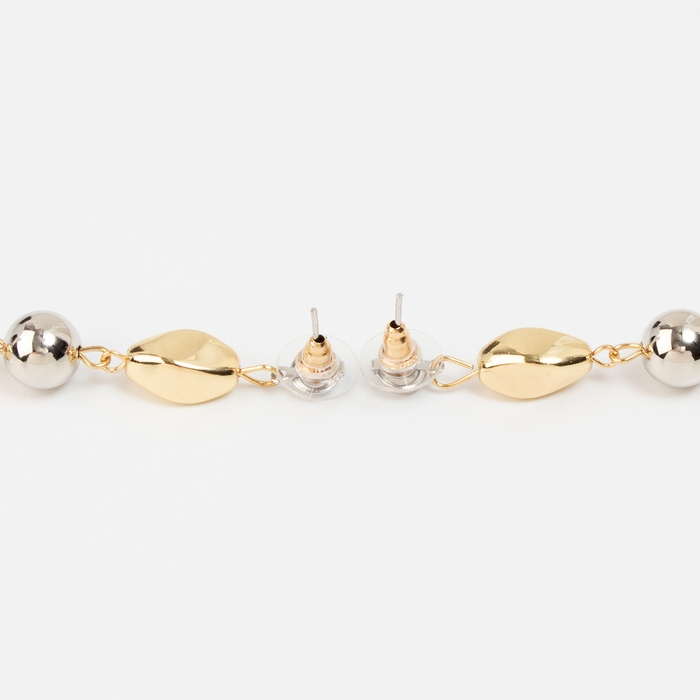 Серьги металл «Стиль» лабео, цвет серебряно-золотой Серьги металл «Стиль» лабео, цвет серебряно-золотой