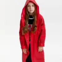 Дождевик детский RainDrop Kids, красный, 8 лет (рост 118-128)