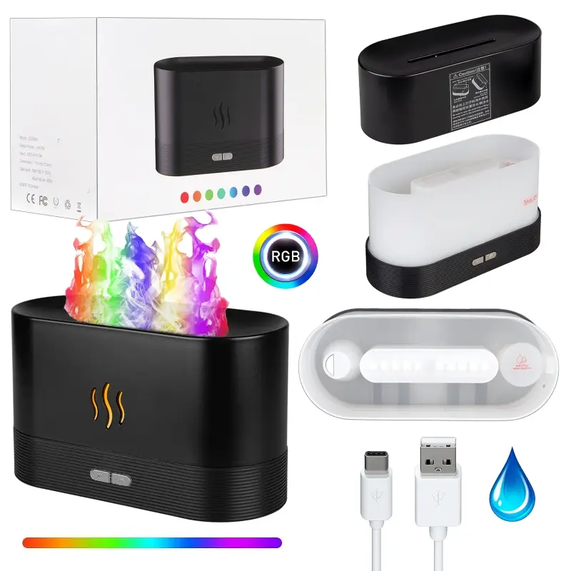 Увлажнитель воздуха с подсветкой Ароматерапевтический DQ701A черный (40шт/кор)