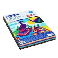 Картон цветной BRAUBERG Kids series, А4, 100 листов, 10 цветов, двусторонний, тонированный