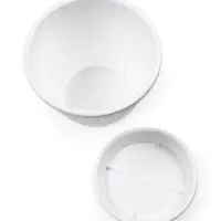 Горшок для цветов с поддоном 2,1 л d18 см h14 см "Цветочек" белый Горшок для цветов с поддоном 2,1 л d18 см h14 см "Цветочек" белый