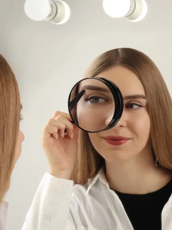Зеркало макияжное, увеличение &times;3, на присосках, d=9 см, чёрное