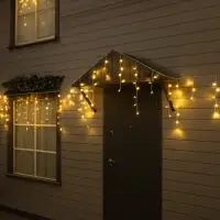 Гирлянда &laquo;Бахрома&raquo; 25&times;0.7 м, IP44, УМС, белая нить, 450 LED, свечение тёплое белое, 220 В