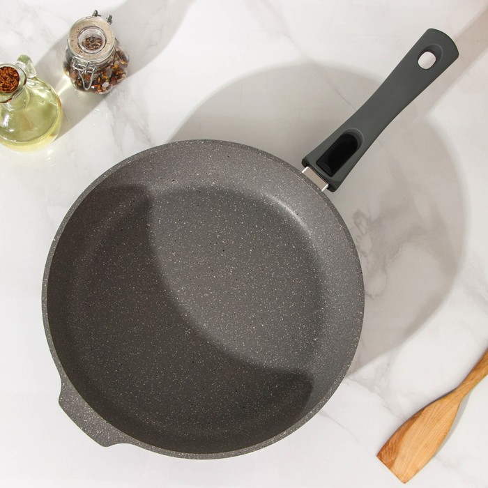 Сковорода, d=28 см, съёмная ручка, антипригарное покрытие, цвет светлый мрамор Сковорода, d=28 см, съёмная ручка, антипригарное покрытие, цвет светлый мрамор