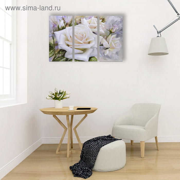 Картина модульная на подрамнике  Картина модульная на подрамнике "Розы" 99x65 см. (3-33х65)