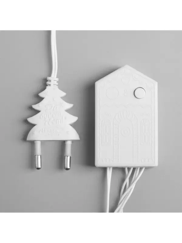 Гирлянда &laquo;Нить&raquo; 20 м, IP20, белая нить, 200 LED, свечение синее, 8 режимов, 220 В