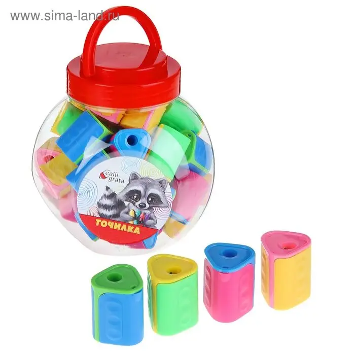 Точилка с контейнером «Треугольная», корпус МИКС Точилка с контейнером «Треугольная», корпус МИКС