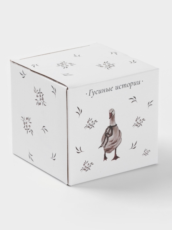 Сахарница с ложкой Доляна "Гуси" цвет белый  10х9 см 300 мл