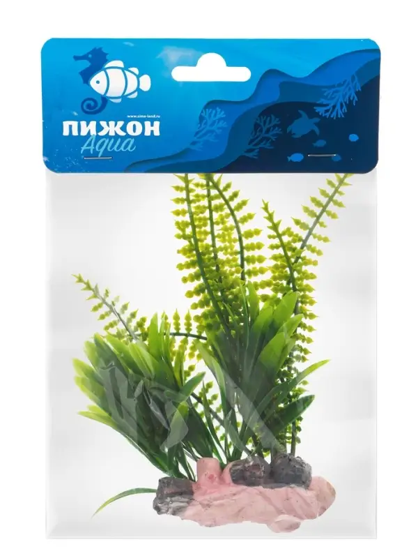 Растение искусственное аквариумное, на подставке под камень, 17&times;14&times;16 см