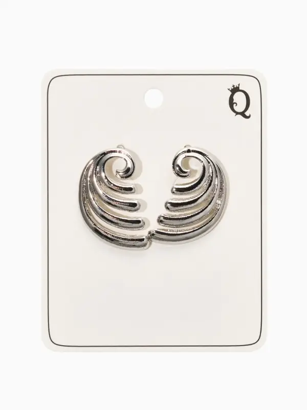 Серьги металл «Волна», цвет серебро Серьги металл «Волна», цвет серебро