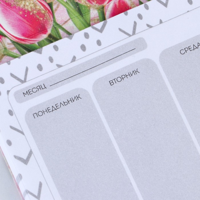 Планер мини с отрывными листами «Тюльпаны», А6, 50 листов Планер мини с отрывными листами «Тюльпаны», А6, 50 листов