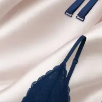 Лямки для бюстгальтера, текстильные, 1.5 см, 37 см, пара, тёмно-синие