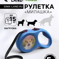 Рулетка &laquo;Милашка&raquo;, 5 м, до 15 кг, с принтом, синяя
