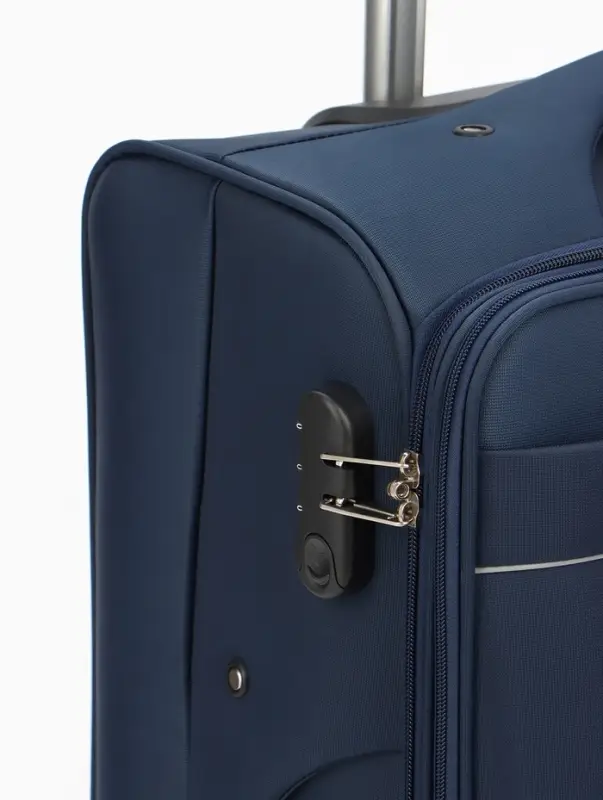 Чемодан на колёсах TEXTURA, с увеличением, кодовый замок, 42&times;26&times;68 см, 24", синий