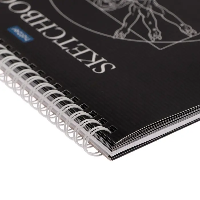 Скетчбук 240 х 240 мм, 40 листов чёрная бумага, 20 листов белая бумага, на гребне "Музыка Да Винчи", обложка мелованный картон, жёсткая подложка, блок 100/160 г/м&sup2;