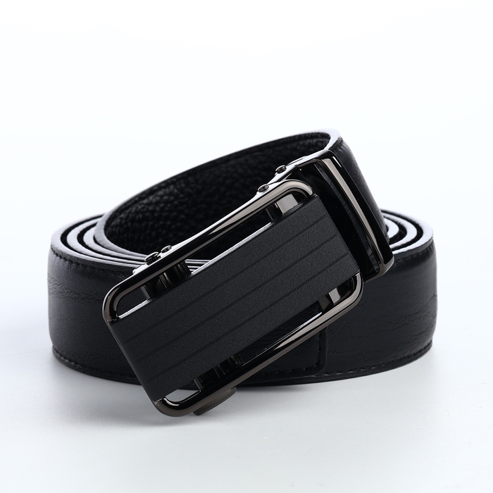 Ремень мужской, ширина 3,6 см, винт, пряжка автомат, цвет чёрный Ремень мужской, ширина 3,6 см, винт, пряжка автомат, цвет чёрный