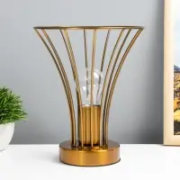 Лампа настольная RISALUX &laquo;Чилли&raquo;, Е27, 40 Вт, золотистая, 18&times;18&times;21 см