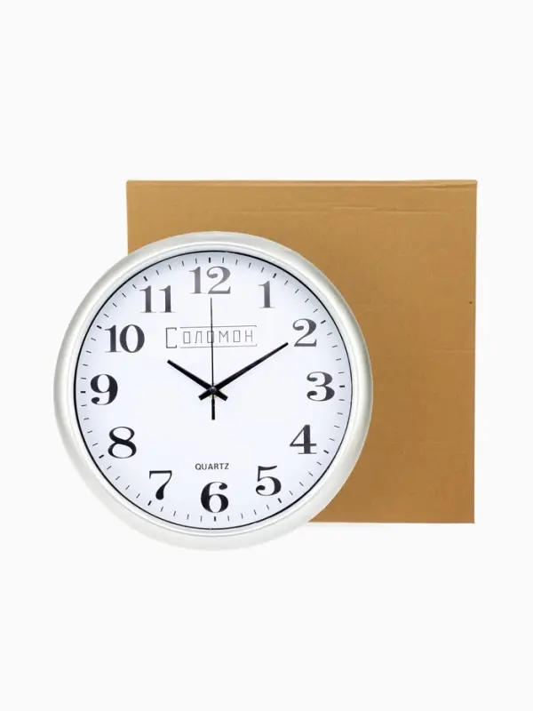 Часы настенные классические &laquo;Соломон&raquo;, дискретный ход, d=30 см, от батарейки 1&times;АА