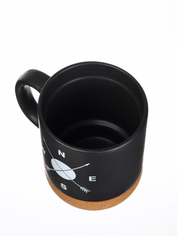 Кружка керамическая с пробковым дном Дорого внимание «Стороны света», 400 мл