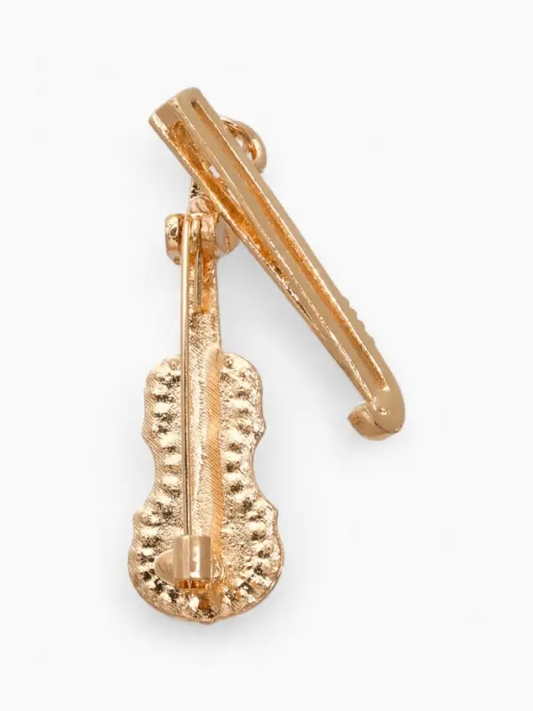 Брошь &laquo;Скрипка&raquo;, чёрная, белый в золоте