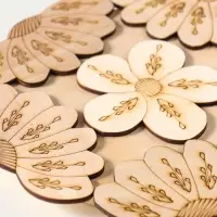 Подставка под горячее &laquo;Ромашка с узором&raquo; 19см, можжевельник, фанера