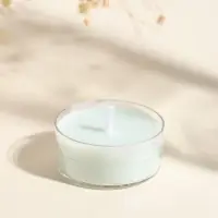 Чайная свеча ароматическая "Круглая" светло-голубая, аромат древесный 3,8х3,8х1,8 см