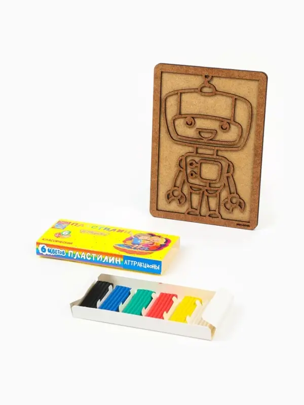 Картина пластилином &laquo;Робот&raquo;, 21&times;15 см, набор для творчества