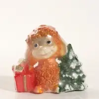 Свеча новогодняя "Овечка с ёлочкой" 7,5х5,5х7,5 см, огненный