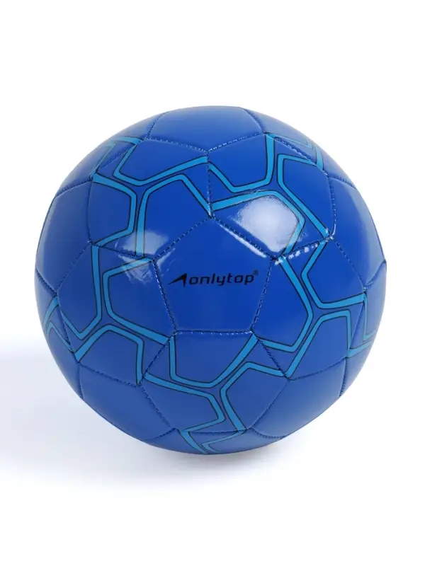 Футбольный мяч ONLYTOP, машинная сшивка, 32 панели, р. 5, PVC, резиновая камера, синий