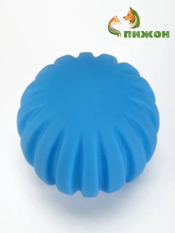 Игрушка для собак &laquo;Мяч с отсечками&raquo;, 6 см, пищащая, синяя