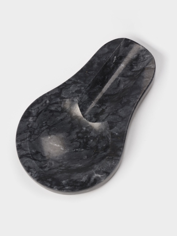 Подставка под ложку из мрамора Подставка под ложку из мрамора "Marble", цвет черный