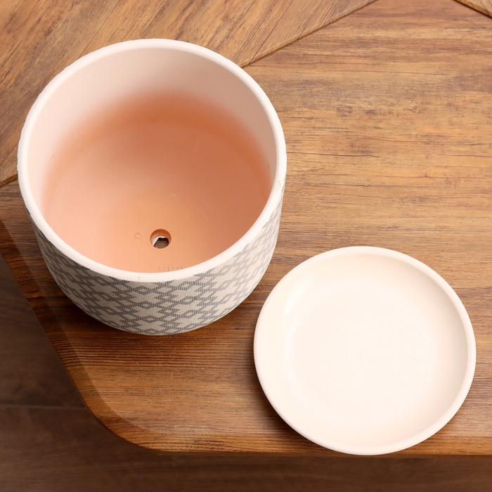 Горшок цветочный Кросс белый бук №3, 2,9 л, d - 19 см Горшок цветочный Кросс белый бук №3, 2,9 л, d - 19 см