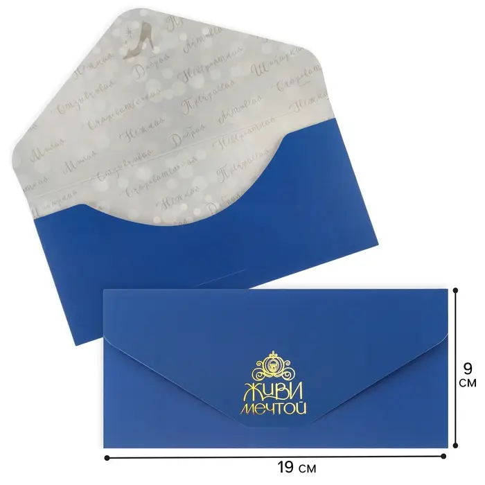 Конверт для денег, софт тач, 19 х 9 см &laquo;Живи мечтой&raquo;, Принцессы