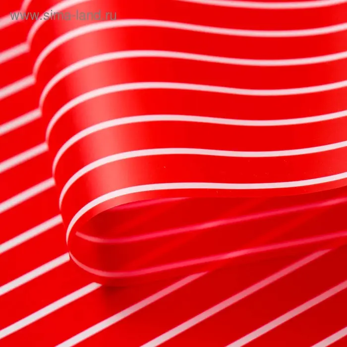 Плёнка для цветов и подарков «Полосы», красная, 60×60 см Плёнка для цветов и подарков «Полосы», красная, 60×60 см