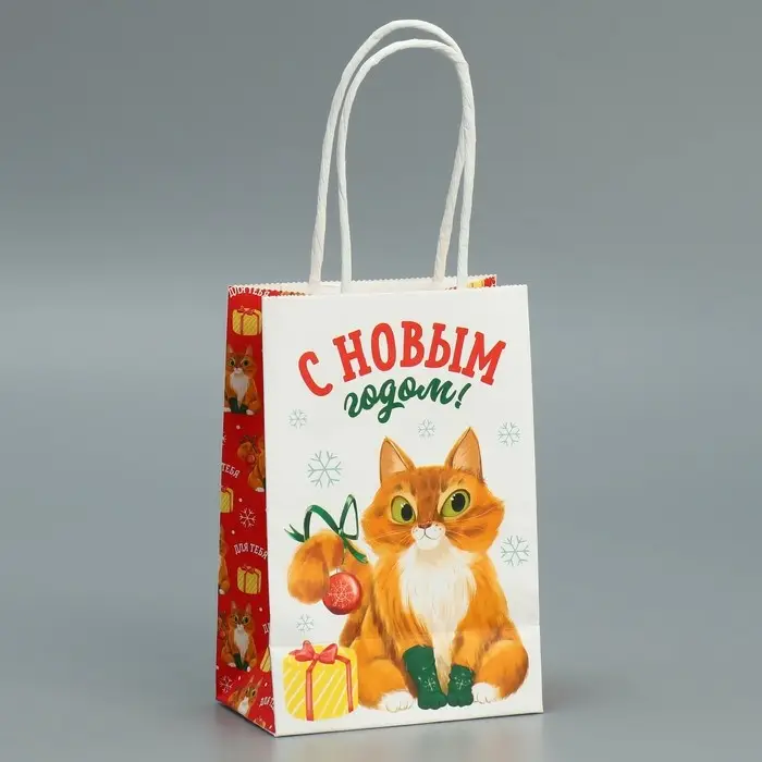 Пакет подарочный новогодний крафтовый «С Новым годом», 15 х 10 х 6 см Пакет подарочный новогодний крафтовый «С Новым годом», 15 х 10 х 6 см