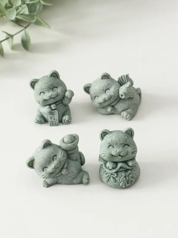 Набор фигурок песчаник &laquo;Манэки-нэко&raquo;, 4 шт., 4.3&times;4&times;5.5 см