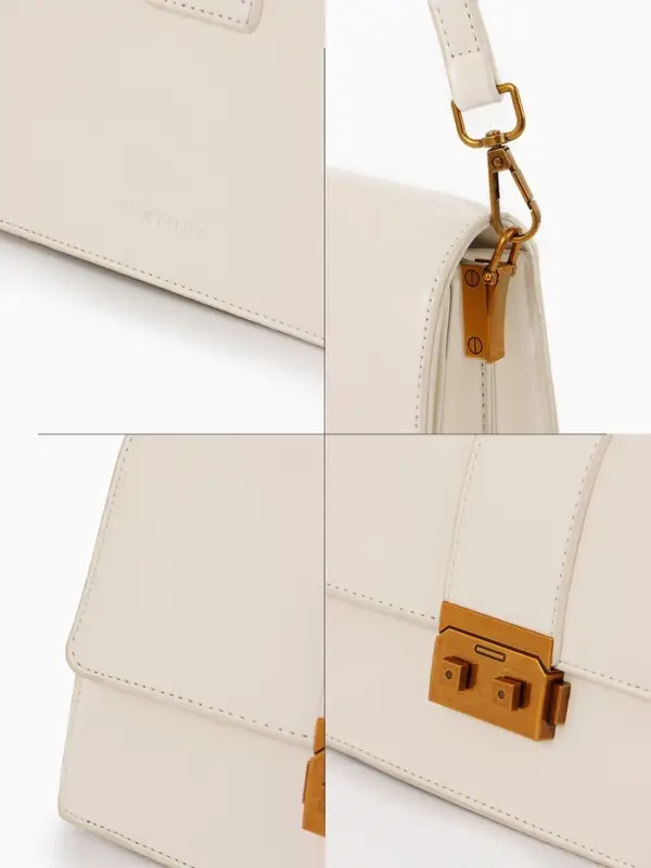 Сумка женская мессенджер TEXTURA на клапане, 26&times;8.5&times;14 см, молочная