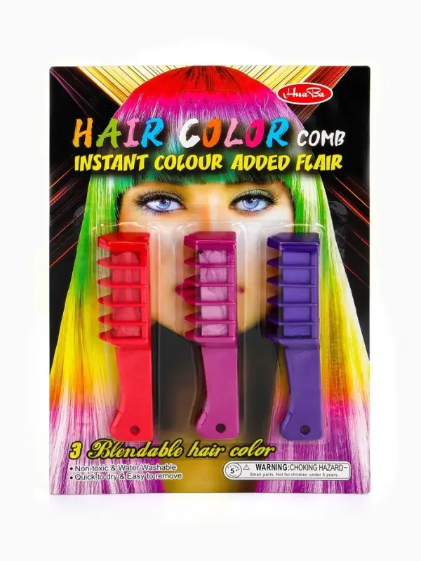 Мелки для волос с насадкой, набор 3 цвета