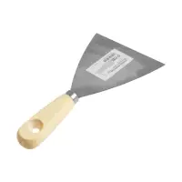 Шпатель малярный ТУНДРА, металлический, деревянная рукоятка, 100 мм