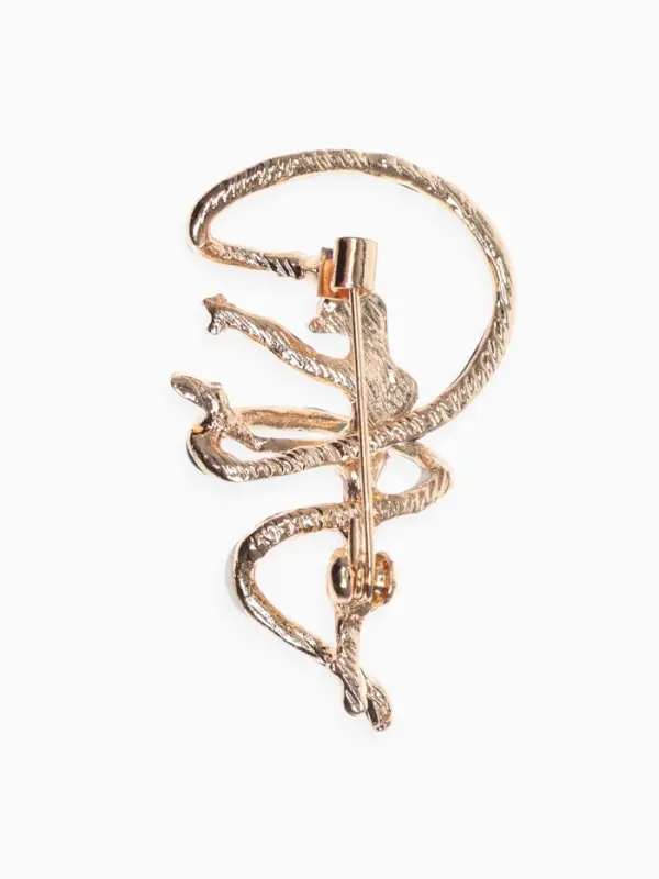 Брошь &laquo;Гимнастка&raquo;, с лентой, синяя в золоте