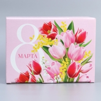 Коробка подарочная сборная, упаковка, «8 марта», 26 х 19 х 10 см