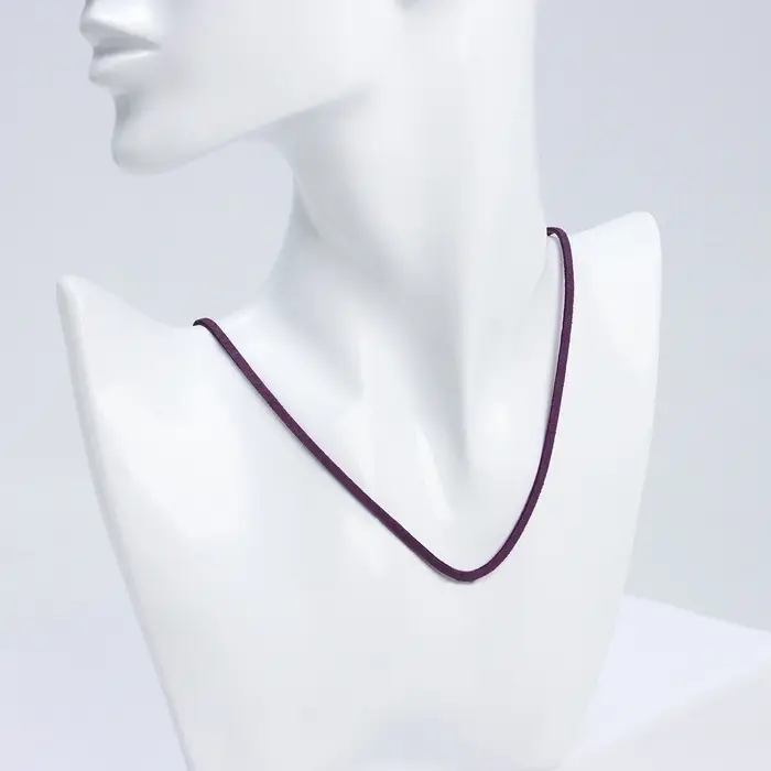 Шнурок из искусственной замши с замком, 45 см + удлинитель, фиолетовый Шнурок из искусственной замши с замком, 45 см + удлинитель, фиолетовый