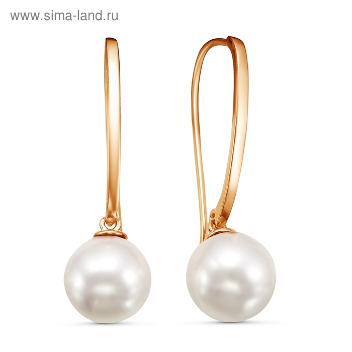 Серьги «Жемчуг» шар №10, позолота, цвет белый Серьги «Жемчуг» шар №10, позолота, цвет белый