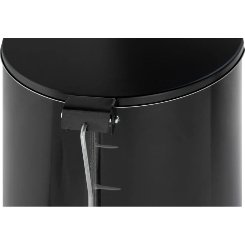Ведро мусорное стальное 30л круглое черное с педалью и крышкой 250х600мм