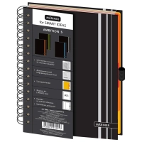 Бизнес-тетрадь Ambition 5,А5,150л,148х205,5разд,клет+лин,сер полос,0005