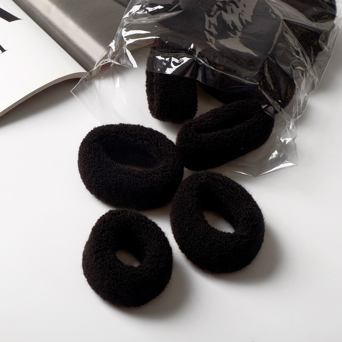 Резинка для волос Резинка для волос "Махрушка" (набор 12 шт) широкая классика, 7х2 см, чёрный