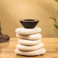 Подсвечник "Каменная башня" камень 10х10х13 см, цв. бежевый